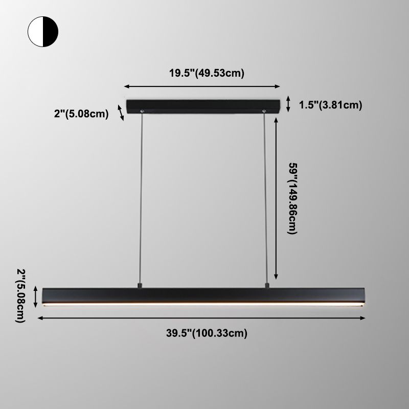 Nordic Simple Island Light armatuur rechthoek LED Dineruimte Hanglamp