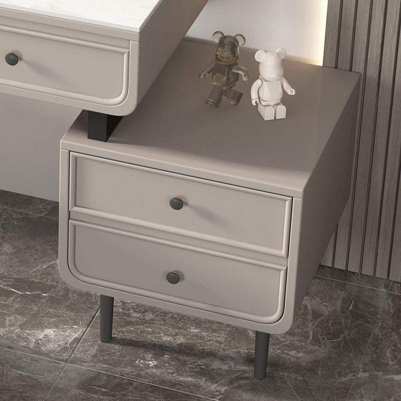 2/4-Drawers Solid Wood Dressing Table Stone Top Bedroom Make-up Vanity