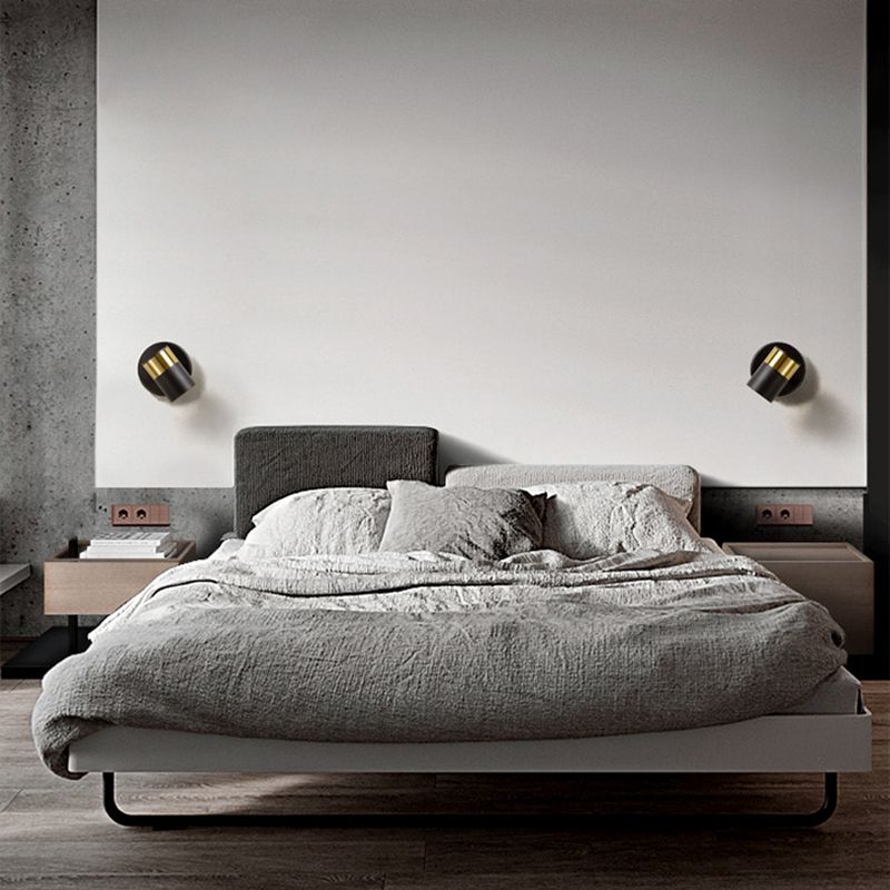 Half Cylinder Metal Wall Sconce Modern Style 1-Light Reading Wall Mount Lighting