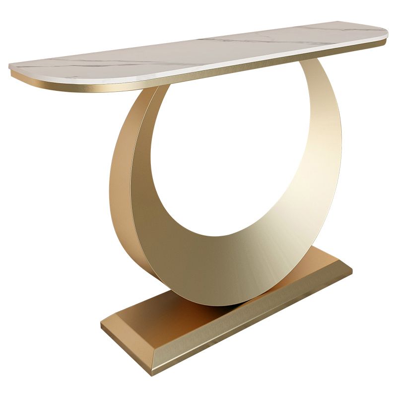 Modern Half Moon Console Table Antique Finish Console Sofa Table