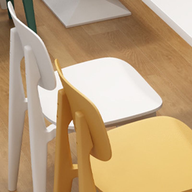 Nordic Style Armless Chair Plastic Open Back Dining Side Chair (Set of 3/6)