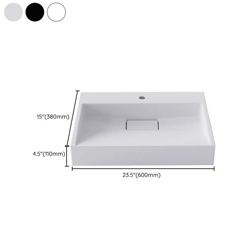 Modern Vessel Bathroom Sink Rectangular Single Faucet Hole Wash Stand(not Included Faucet)