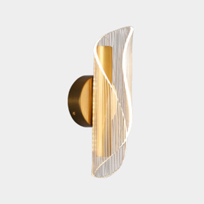 Geometric 1 Light Wall Lighting Fixture Modern Acrylic in Gold