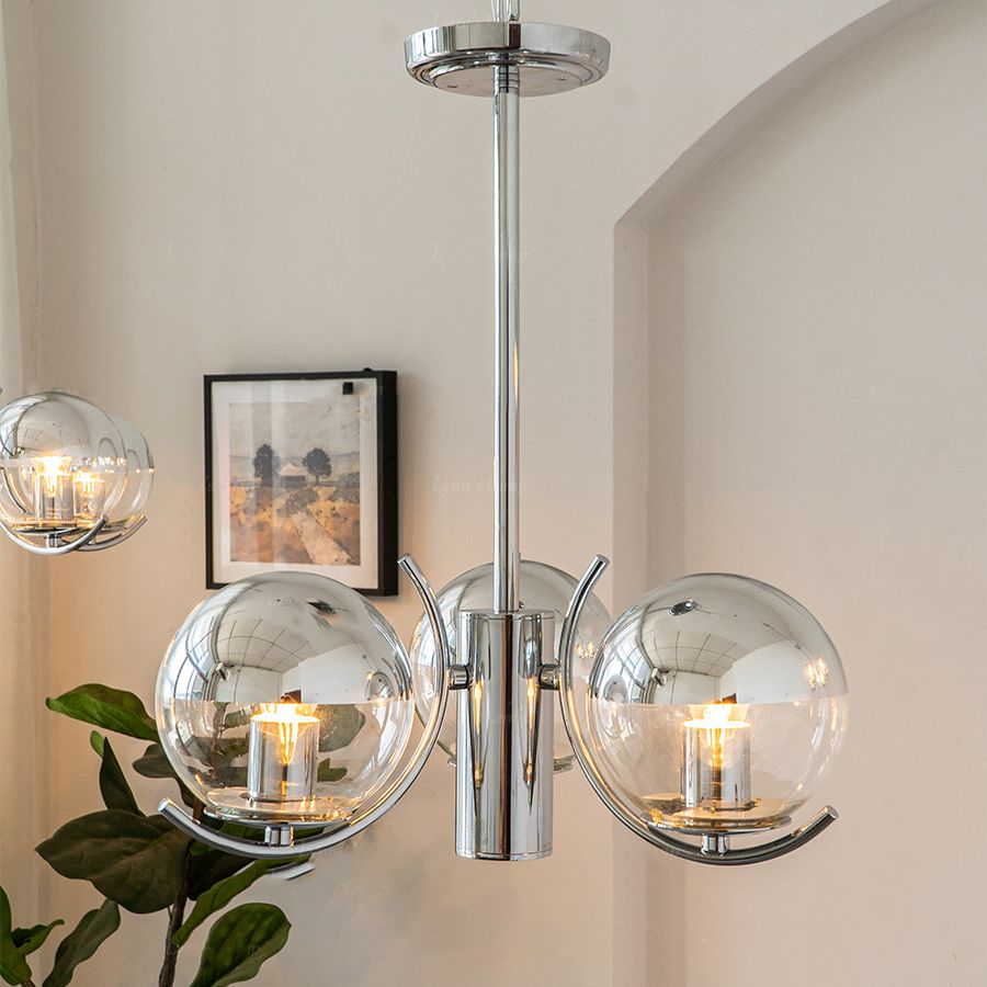 Metal Chandelier Light Fixtures Modern Multi-Head Globe Pendant Lamps for Living Room