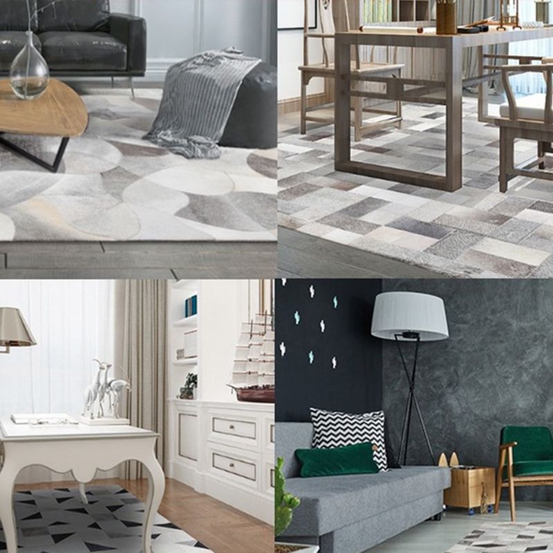 Glam Home Decoration Rug Multi Color Geo Patterned Area Carpet Cowhide Pet Friendly Stain-Resistant Rug