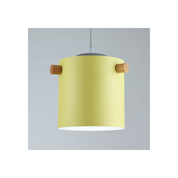 Bonbonfarbene zylindrische Suspension Licht Ein leichtes Macaron Aluminium Blau/Grün/Rosa/Weiß/Gelb Anhänger Licht für Korridor