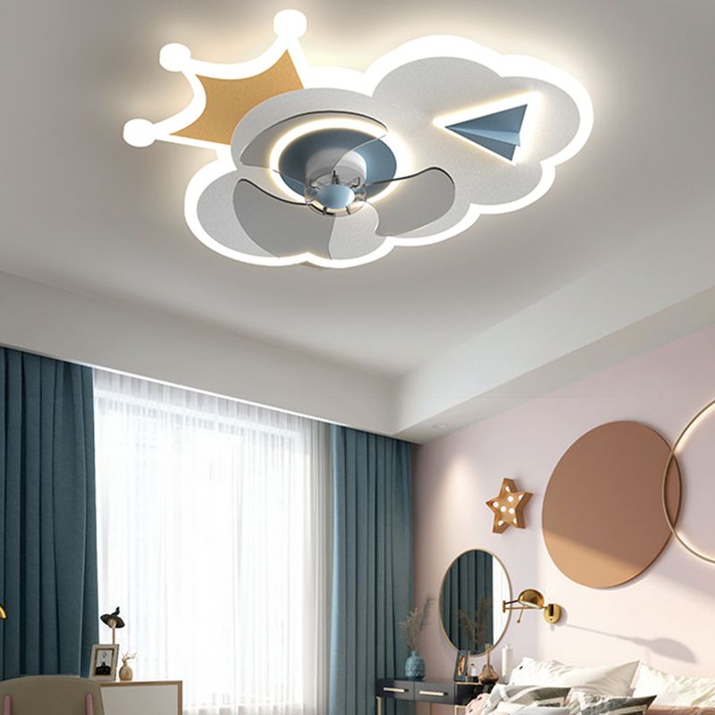 Metal Forma unica ventilatori per bambini in stile per bambini Multi-Lights Aibello del ventilatore a soffitto
