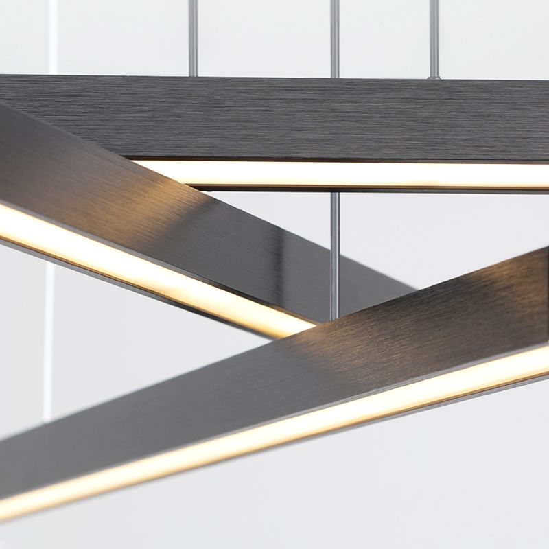 Modern Style Chandelier Lighting Fixtures Metal Linear Hanging Chandelier