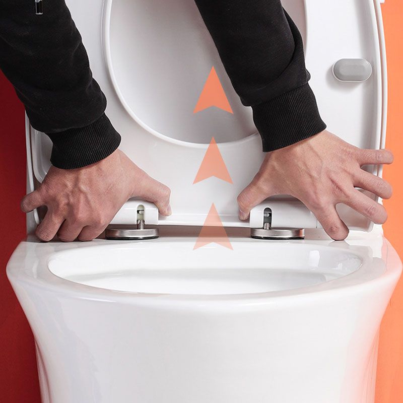 Ceramic Floor Mount Toilet Household One-piece Elongated Siphon Jet Flush Toilet