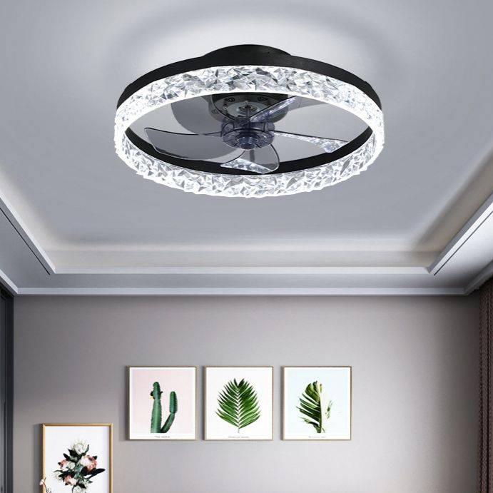 Ventola del soffitto del cerchio moderno Metal 1 Ventilato a soffitto a LED LEDE per camera da letto
