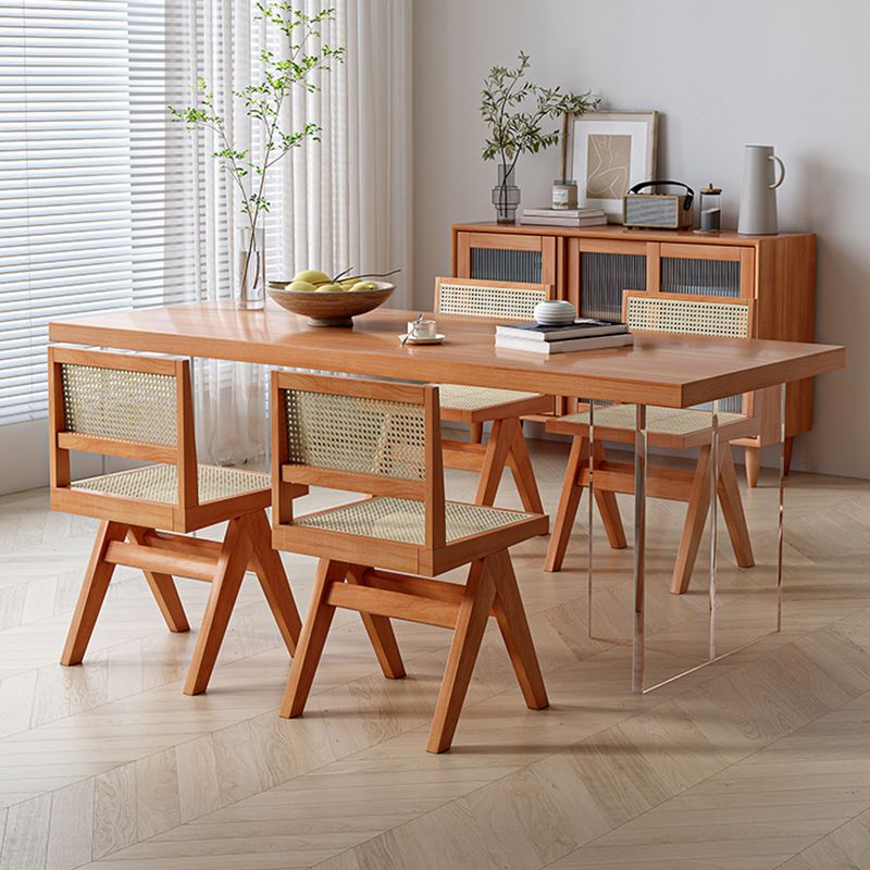 Medieval Modern Solid Wood Table Rectangular Table with Double Pedestal