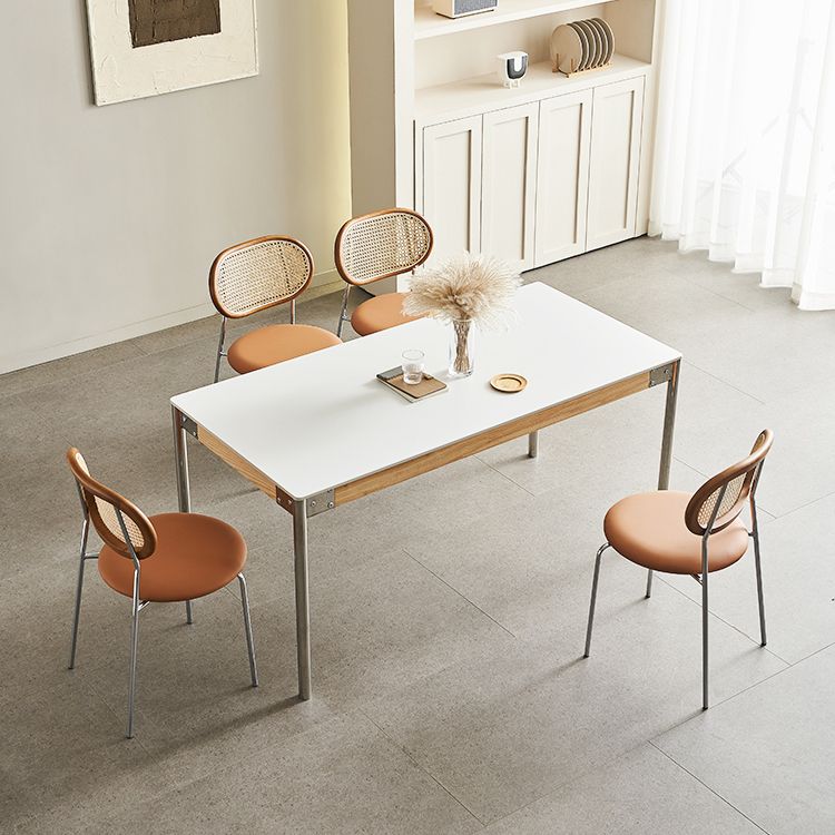 Sintered Stone Dining Table Set 1/4/5 Pcs Rectangle Dining Table with Armless Chairs