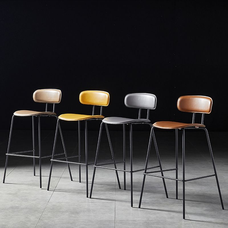 Nordic Style Leather Seat Backrest Bar Chair Front Desk High Chair