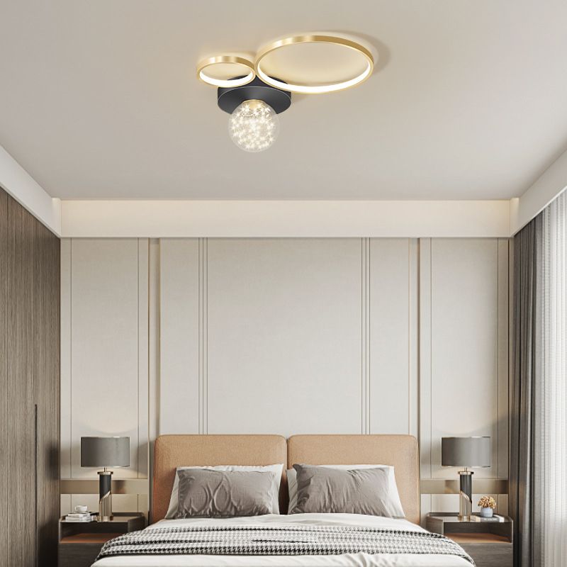 Modern Flush Mount Lighting Sputnik Glass Flush Mount Ceiling Light for Living Room