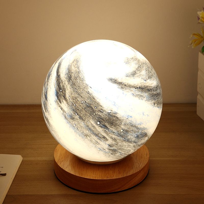 Planet Glass Lampshade Table Lamp Modern Style Creative Globe Desk Light