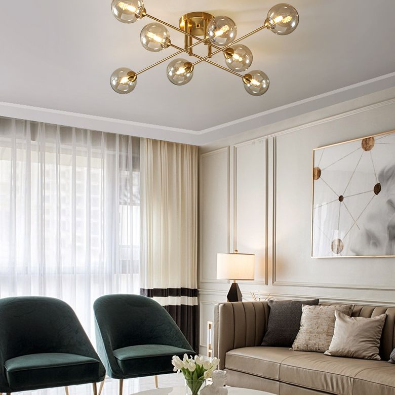 Luz de techo de vidrio moderno de lámpara de montaje de techo esférico