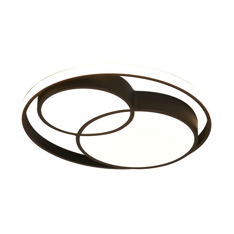 Plafonnier LED rond en aluminium de Style nordique, plafonnier noir pour chambre à coucher