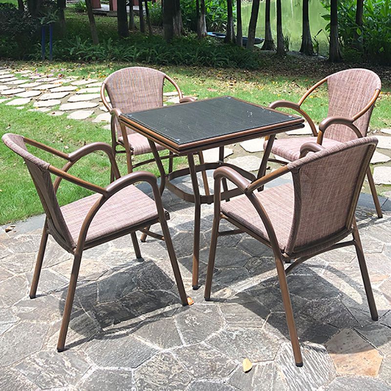 Modern Tempered Glass Dining Table Set 1/5 Pieces Dining Table Set for Outdoor