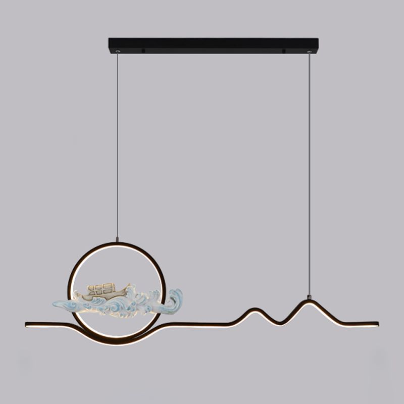 Linear Shape Island Lights Modern Style Metal 2 Light Pendant Lights