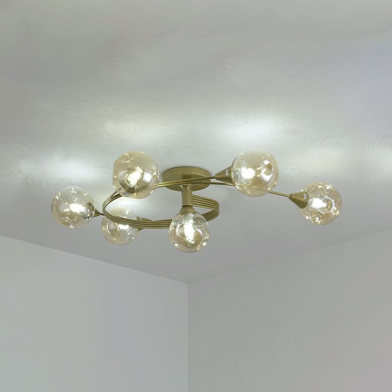Glass Round Ceiling Lighting Nordic-Style Ceiling Light Fixture for Living Room