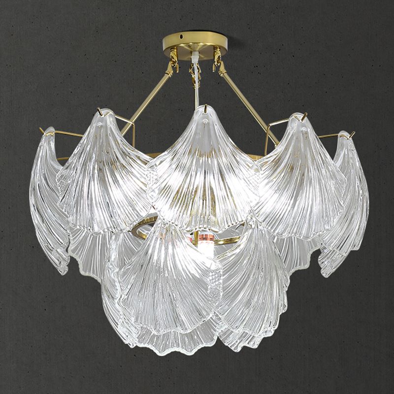 Einzigartige Form Pendelleuchte zeitgenössische Glaskronleuchterleuchten in Gold