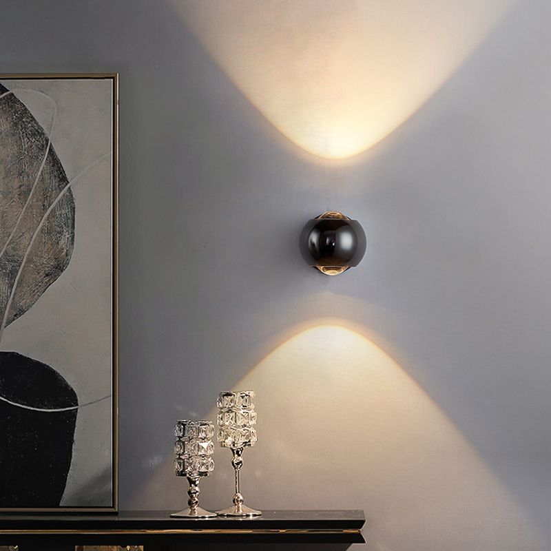 Ball Shade Metal Wall Sconce Modern Style 2 Lights Wall Mount Lighting