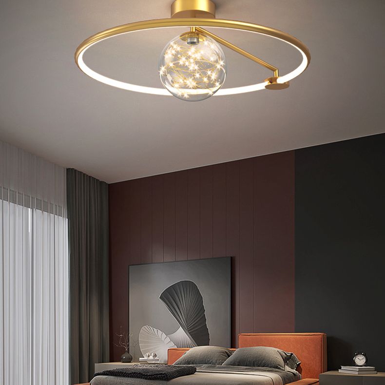 Hedendaags aluminium 1-licht LED-spoelmontagecirkel plafond gemonteerd licht voor slaapkamer