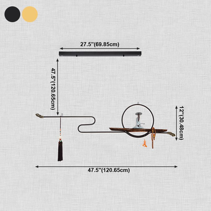 Modern LED Island Lighting Linear Resin Chandelier Light Fixture for Tea Room