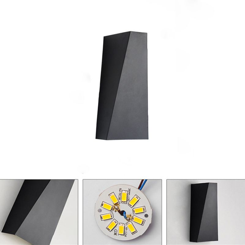 Lámpara de aplicado de pared geométrica metálica de estilo moderno de 2 luces en blanco y negro
