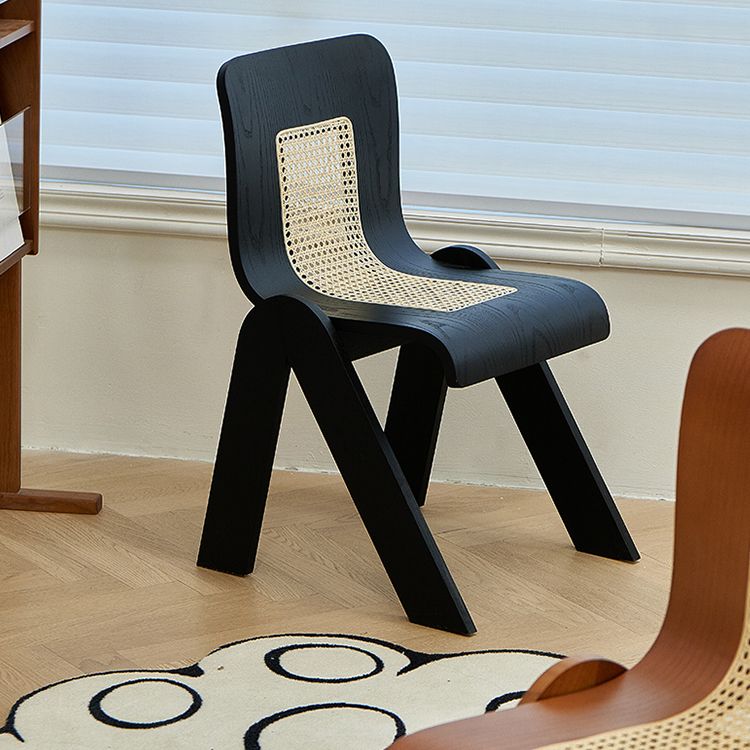 Contemporary Dining Room Armless Solid Wood Parsons Dining Chair