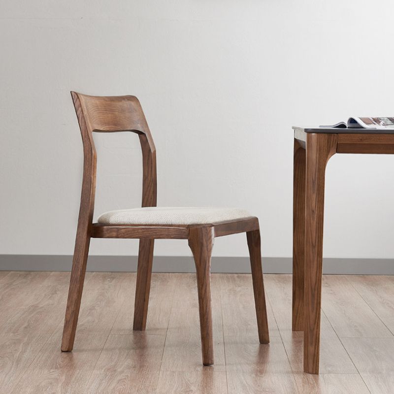 Armless Dining Chairs Modern Ash Wood Side Chairs for Dining Room