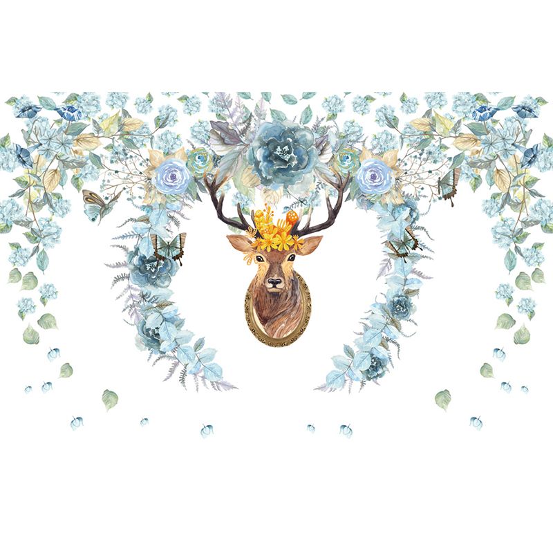 Stain Resistant Reindeer Mural Non-Woven Texture Modern Wall Decor for Girls Room