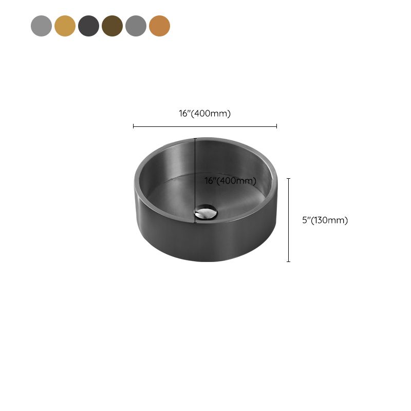 Metal Bathroom Sink Round Bathroom Sink with Overflow And Drain Assembly