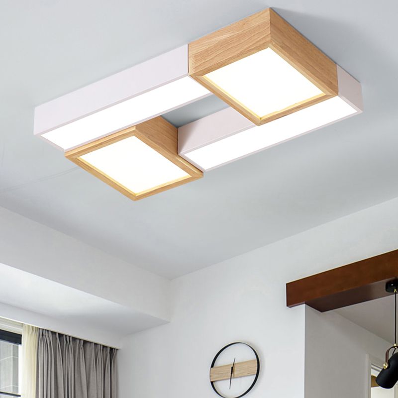 Luz cuadrada y rectangular para baño, montaje empotrado, acrílico, estilo moderno, 20,5 "/24,5" de ancho, LED, negro/blanco, accesorio de techo