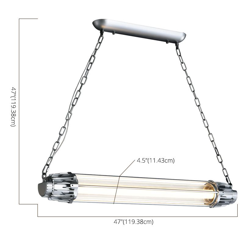 Il ristorante industriale in metallo industriale a ciondolo cilindrico d'isola argento si appese alla luce appesa