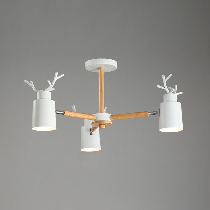 Fissature di illuminazione a sospensione in metallo Nordic Macron Antler Metal With Wood Room