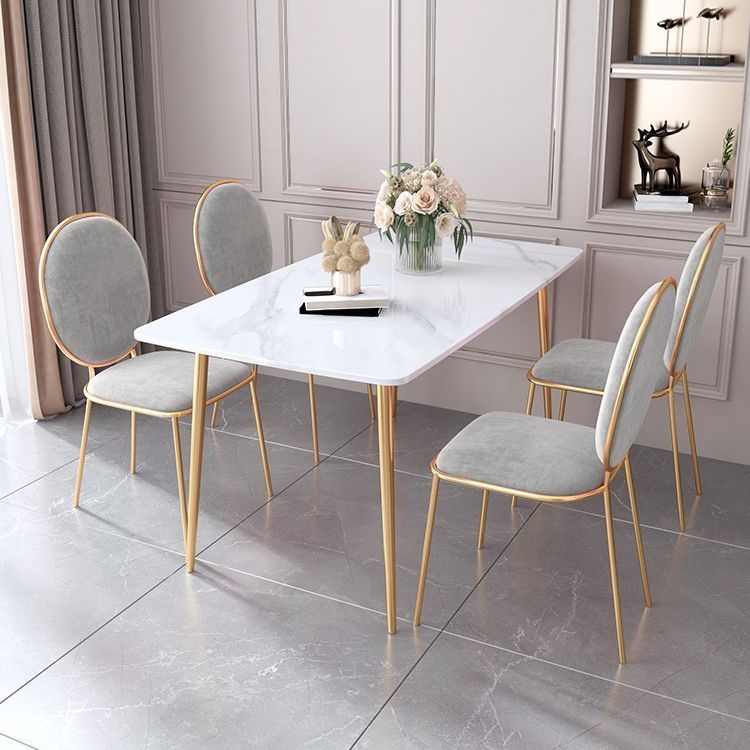Nordic 1/2/5 Pieces Dining Set Rectangle Stone Dining Table for Dining Room