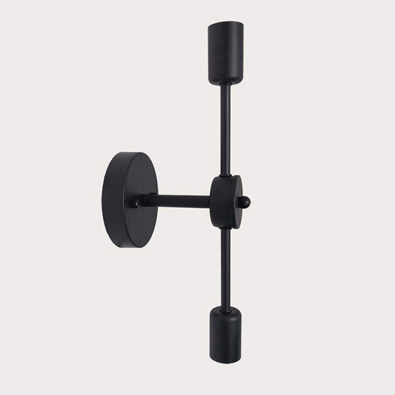 Black Modern Metal Wall Sconce Cylinder Shape Vanity Lamp for Bathroom