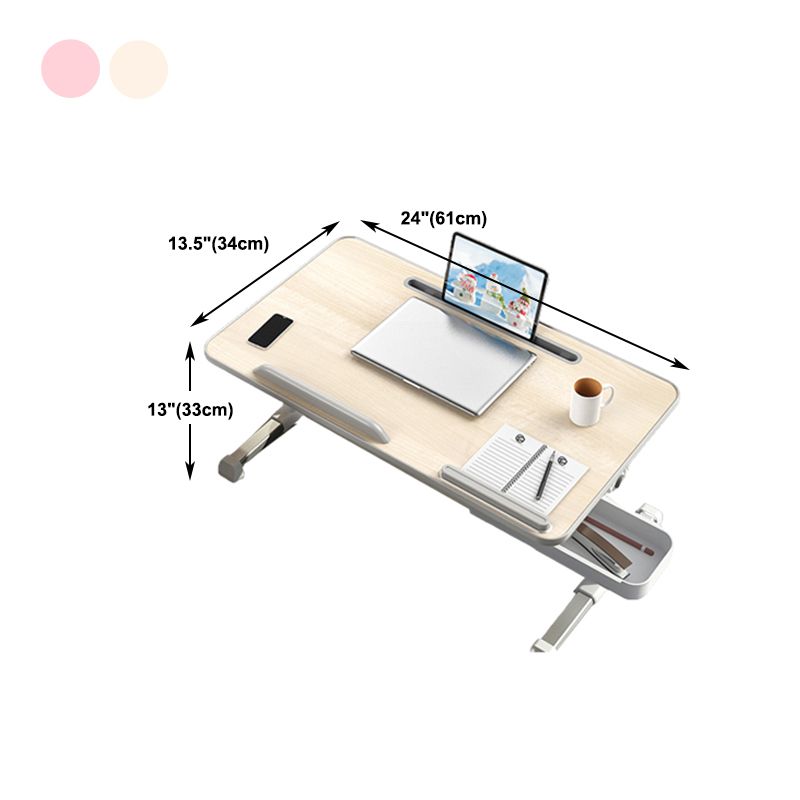T-Shape Writing Desk Contemporary Artificial Wood and Metal Office Desk Folding Adjustable