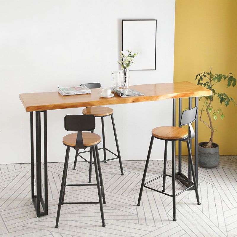 Modern 1/4/7 Pieces Bar Table Set Rectangle Pine Wood Counter Table for Balcony Cafe