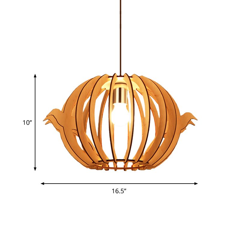 16,5 "/20,5" W Holz Vogelkäfig-Drop Anhänger Nordic 1 Licht hängende Deckenleuchte über Esstisch