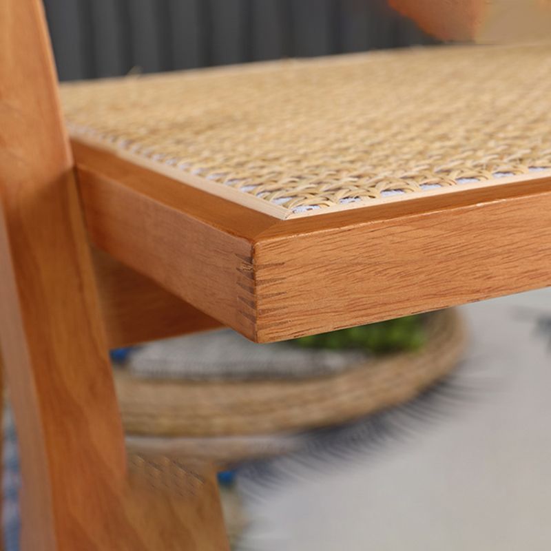 19.68" Wide Arm Chair Solid Wood Frame Chair with Woven Back