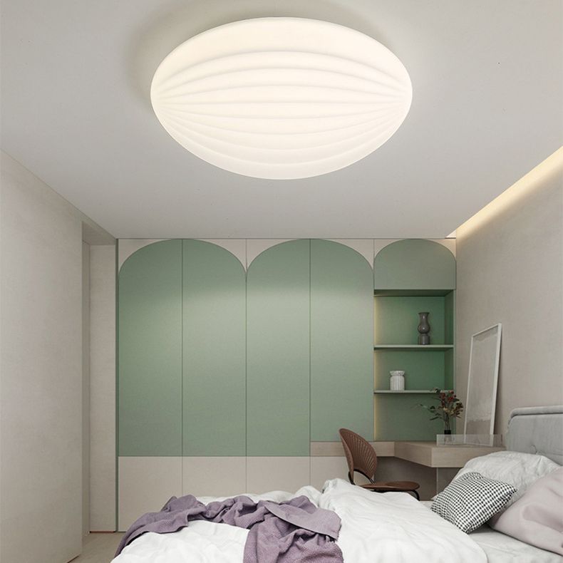 2-Light White Finish Flush Mount Lighting Acrylic LED Ceiling Light for Bedroom