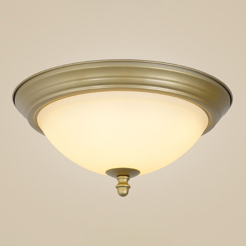 Glass Ceiling Mount Light Fixture Bowl-Shaped LED Traditional Flush Mount Ceiling Light Fixture