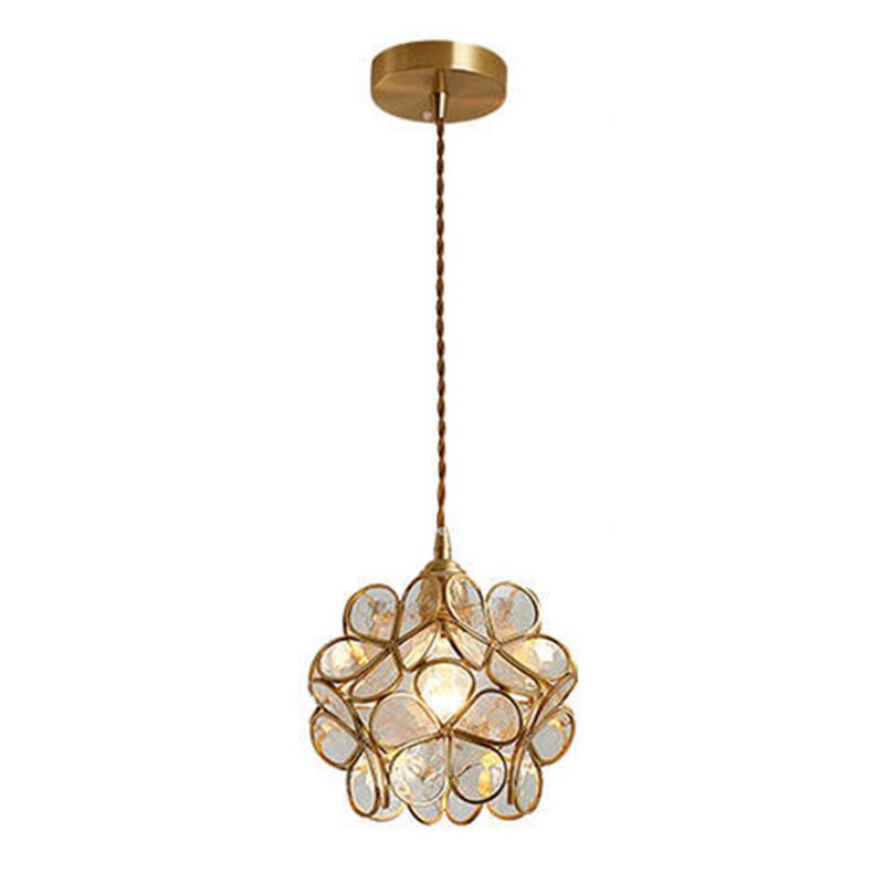 Mini plafonniers encastrés de style vintage traditionnel avec abat-jour en verre