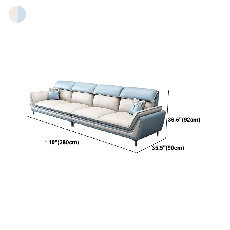 Faux Leather Flared Arm Sofa/Sectional for Liiving Room and Apartment