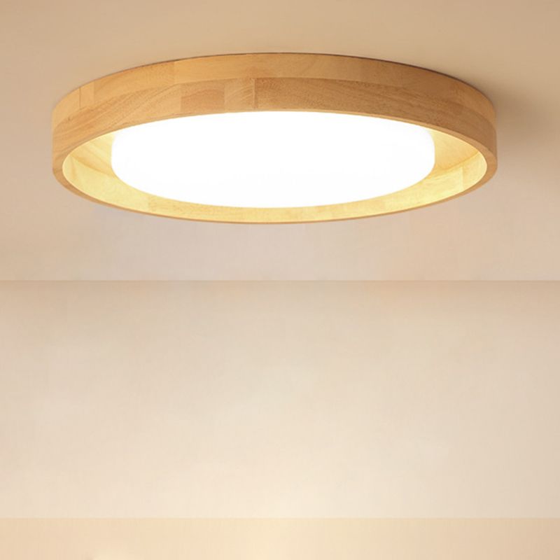 Plafonnier encastré circulaire en bois, luminaire LED de Style moderne