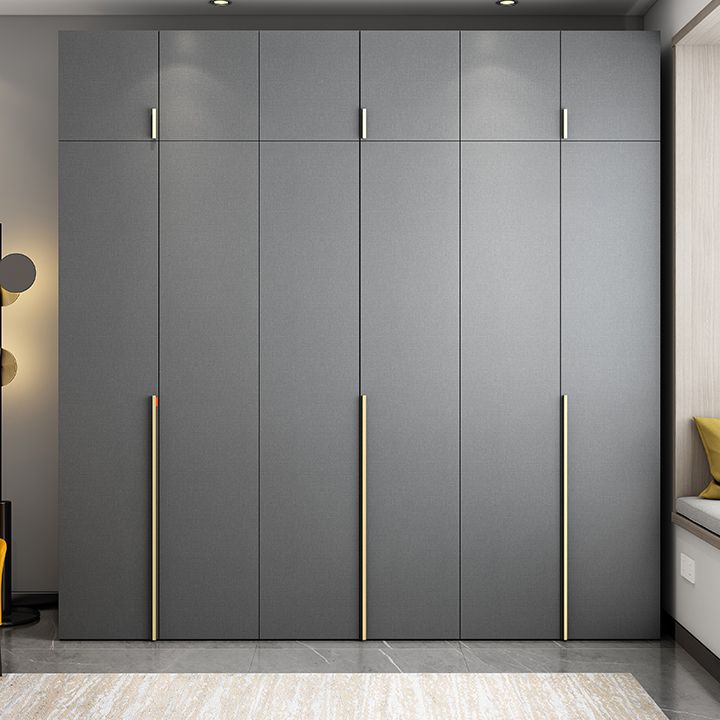 Black Storage Cabinet with Garment Rod Modern Manufactured Wood Cabinet for Bedroom
