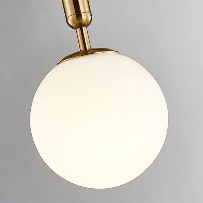 Modern Minimalist Design Globe Hanging Lamp Opal Frosted Glass Shade 1 Light Pendant Light