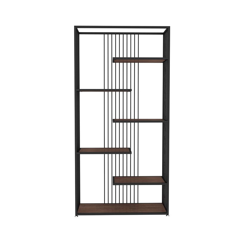 Modern Antique Finish Shelf Bookcase Metal Etagere Bookshelf with Shelves